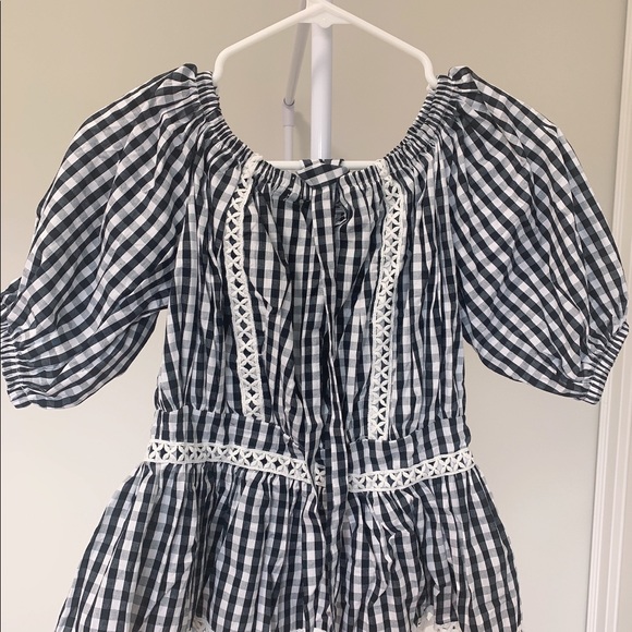 Plaid Off Shouder Crop Top - Picture 3 of 4